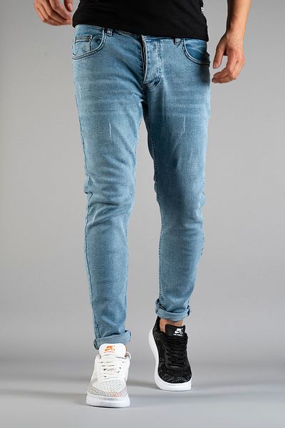 bombe Slim-Fit-Jeans für Herren mit schmalem Schnitt und Nägeln, Eisblau