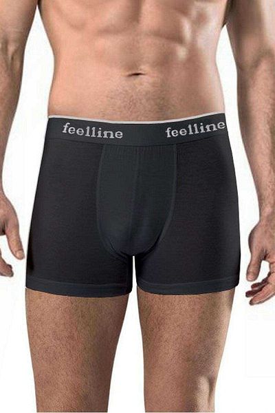 Bernam Butik 5 pieces Feelline Black Cotton Natural Lycra Men's Boxers