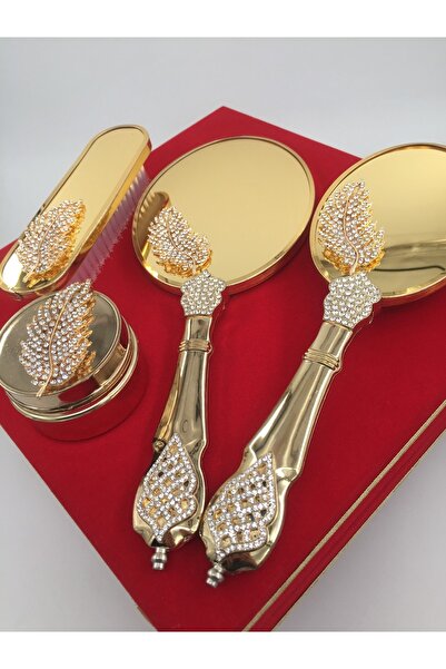 Alyans Σετ χτένας και κοσμήματος με καθρέφτη πολυτελείας Aybeaglobal Gold13