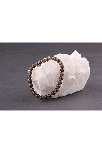 OSMANLI DEĞERLİ TAŞ Sertifikalı Dumanlı Kuvars Doğaltaş Bileklik 6 Mm B171