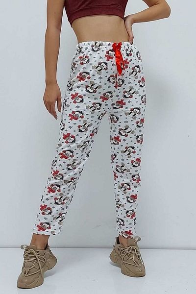 Bkmc Pantaloni de pijama din bumbac cu model alb - (Tween)