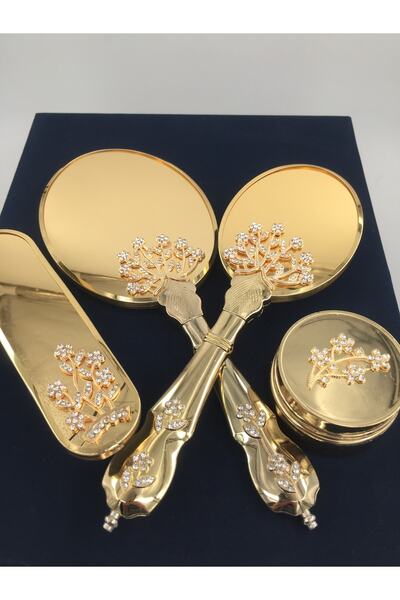 Alyans Set pieptene cu oglindă de lux Aybeaglobal Set de cadouri de aur