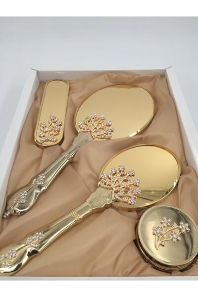 Alyans Set pieptene cu oglindă de lux Aybeaglobal Set de cadouri de aur