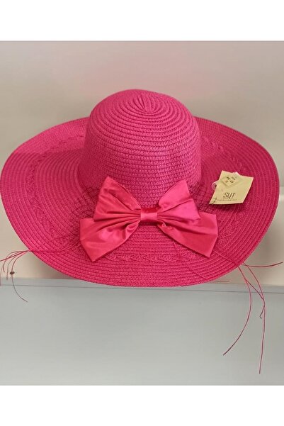 Arıcı Store Yeni Sezon Koyu Pembe Rengi Bayan Hasır Şapka