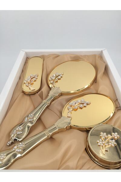 Alyans Set pieptene cu oglindă de lux Aybeaglobal Set de cadouri de aur
