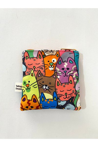 TALKING DREAMS Orange Cats Mini Wallet - Stylish and Useful Design