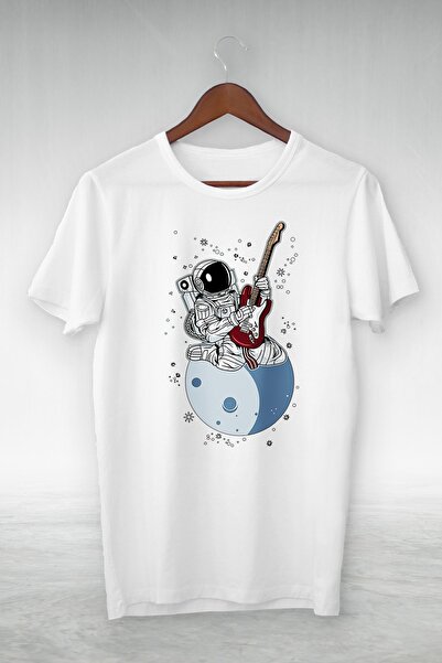 Chaz Store Bela - Muzičar Astronaut - Ilustracija Majica - Štampana Majica - ...