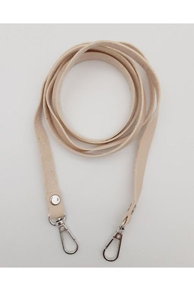 angel çanta aksesuar Spaghetti Model Seamless Bag Handle Cream Color Silver Metal