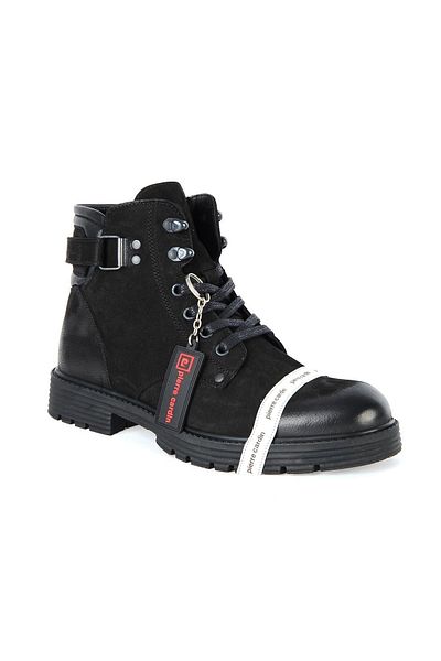 Pierre Cardin 77648 Nubuck Μαύρες 100% Δερμάτινες Χειμερινές Ανδρικές Μπότες