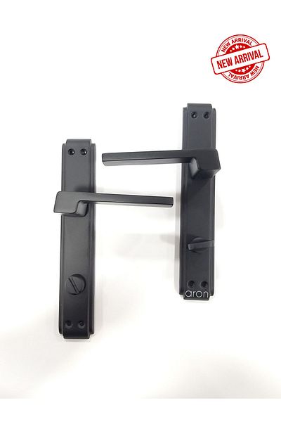 ARON Sofuoğlu Luxury Stainless Anka Mirrored Matte Black (BATHROOM-WC) Door Handle (LEFT) Aluminum / Steel