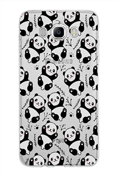 PrintiFy Samsung Galaxy J7 2016 Kapak Panda Tasarımlı Şeffaf Silikon Kılıf