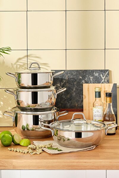 Emsan Kilyos 8 Piece Steel Cookware Set