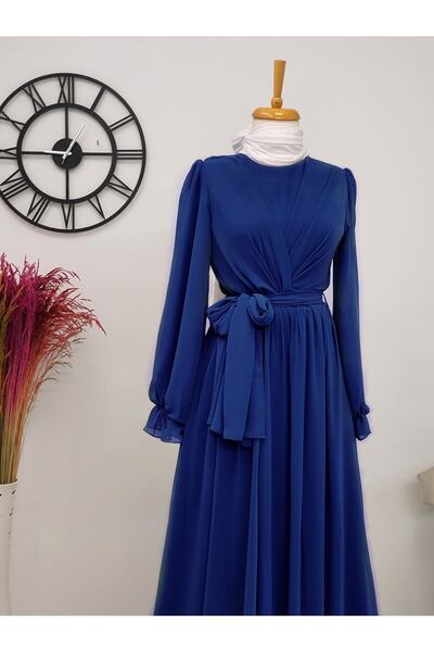 Modamorfo Šifonové šaty s řaseným předním dílem