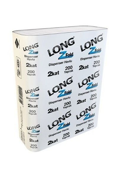 Long Z Fold Dispenser Towel 200 Pieces 20 X 21 Cm - Pack of 12