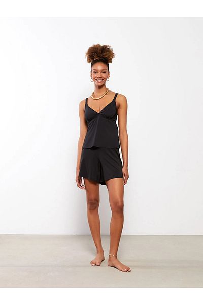 LC Waikiki Lcw Dream V-Ausschnitt Plain Damen-Badeanzug-Set