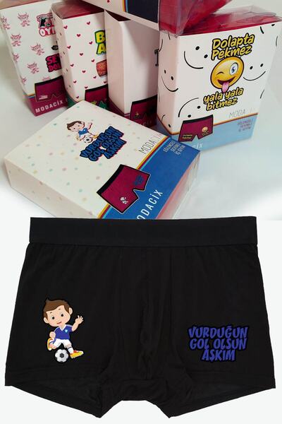 modacix Boxer negru amuzant și umoristic într-o cutie cadou cu design special...