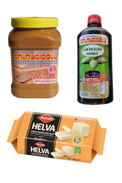 Belde Dere Kepeksiz Bozkır Tahini 935 Gr + Helsan Glikozsuz Sade Helva 400 Gr...