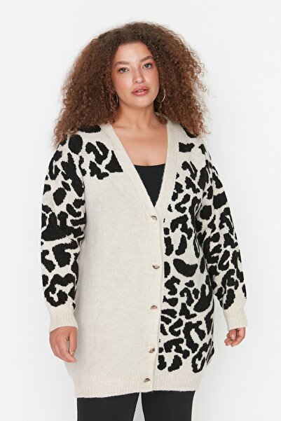 Trendyol Curve Multicolored Patterned Knitwear Cardigan TBBAW23AV00016