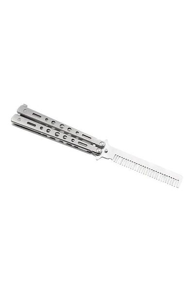 Streak Metal Butterfly Pattern Comb Hair Styling - Portable Silver