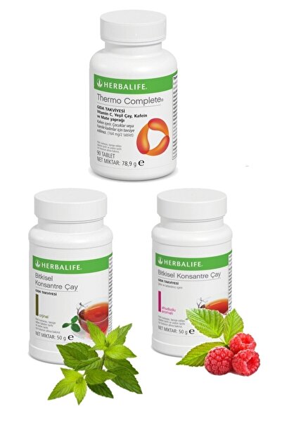 Herbalife Bölgesel Incelme Seti 2 Adet Çay 50 gr Ahududu Klasik + Thermo Comp...