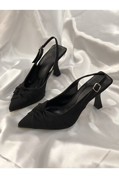 Hg Ayakkabı جولييت نسيج غير لامع مغطى بكعب ستيليتو