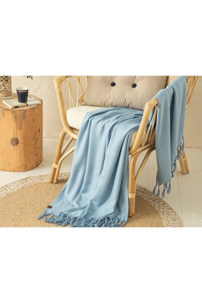 English Home Palmier Modal Koltuk Şalı 130x160 Cm Açık Mavi
