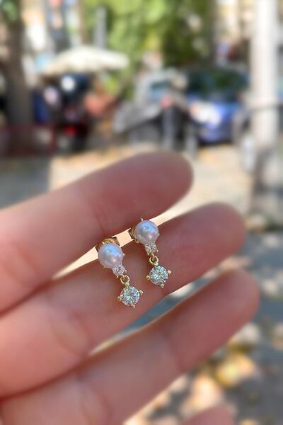 Erer Gümüş Gümüş Incili Kadın Küpe Dp4762g6