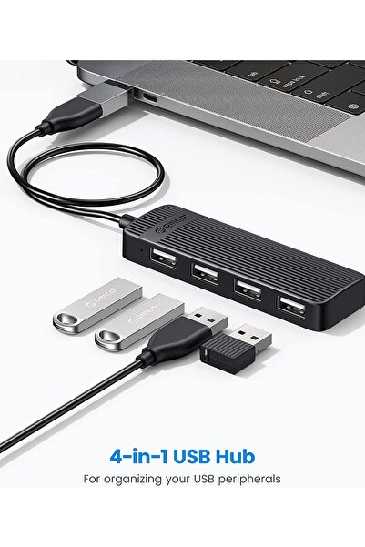 Orico 4 Port Usb Ultra Slim Çoklayıcı Hub, Siyah, Fl02