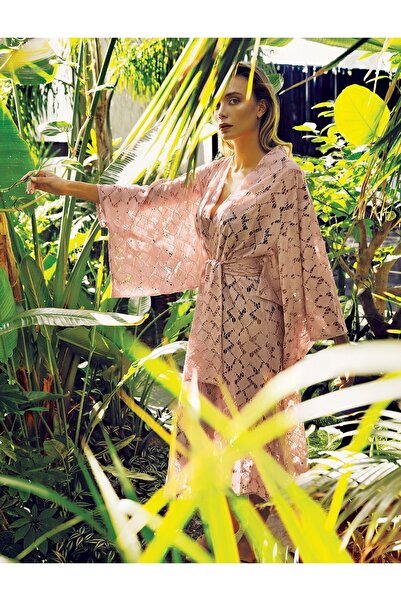 To Bunique Lisa Pudra Kemerli Kimono