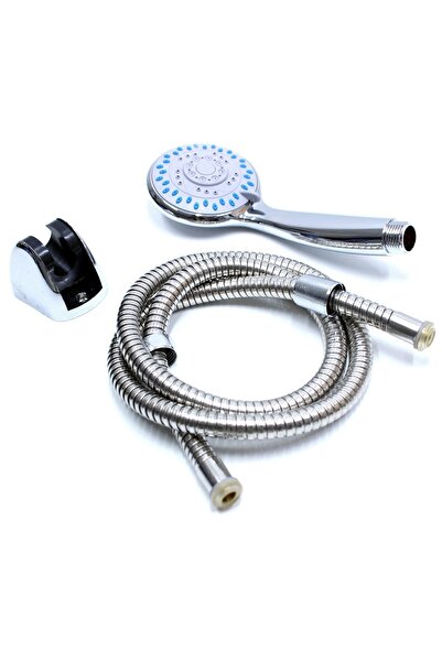 Lorin Askılı Komple Duş Seti 5 Fonksiyonlu Spiralli Hortumlu Duvar Askı Aparatlı Set