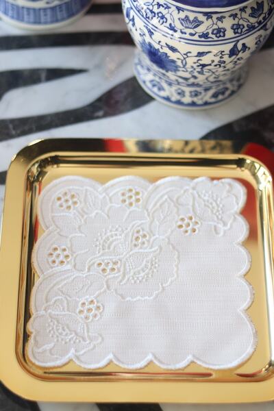 EKKE HOME منديل كوكتيل أبيض للأعمال 2 قطعة