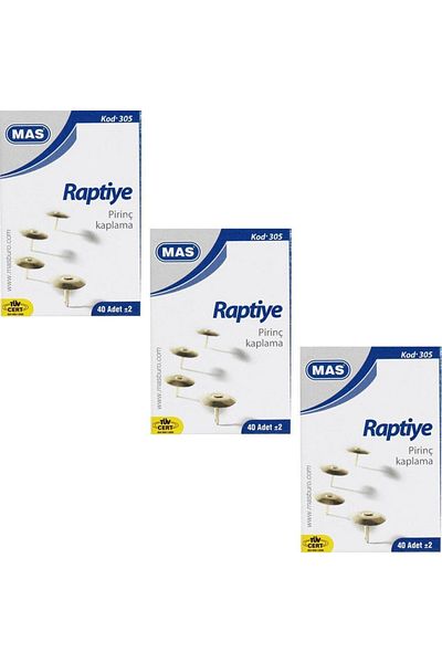Mas 305 Yellow Solid Brass Coated Fastener 36 Pieces - 3 Boxes