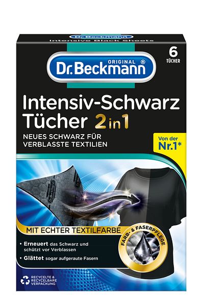 Dr.Beckmann Renewing and Color Protective Wipes for Dark-Black Laundry Pack of 6