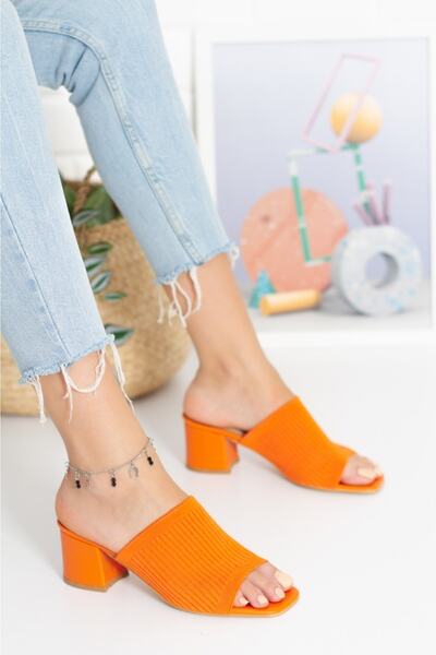 Genel Markalar Kadın Topuklu Triko Terlik