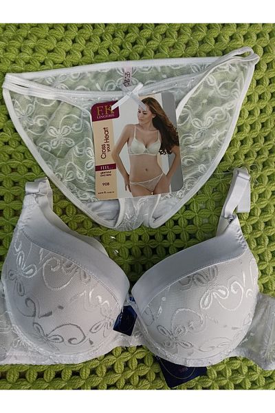 F.K White Unassisted Bra Set