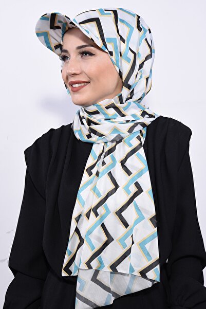 Nowa Scarf Şapkalı Desenli Şal Tribal Desen