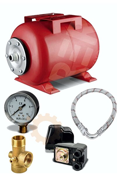 BÖHRER Crw24-i 24 Lt Full Set Yatay Hidrofor Genleşme Tankı - Manometre+durug Şalter+beşyol+50cm Flex