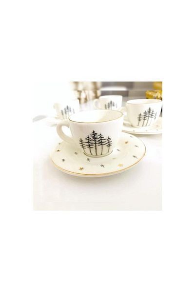 Porland Forest 2-Piece Turkish Coffee Color Cup Set
