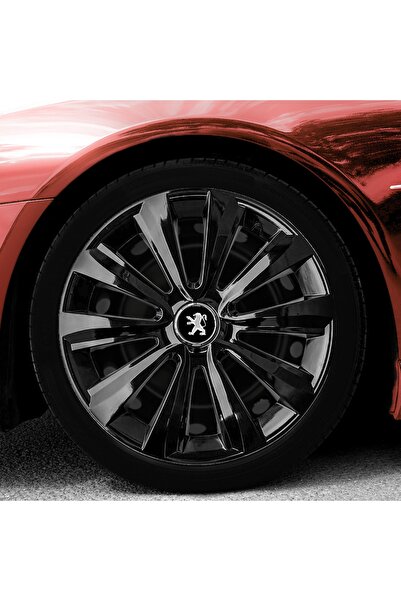 Genel Markalar Peugeot 208 16 Inç Uyumlu Jant Kapağı Amblemli Piano Black 4'l...