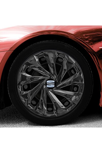 Genel Markalar Seat Leon 15 Inç Jant Kapağı Amblemli Piano Black 4 Adet 1 Tak...