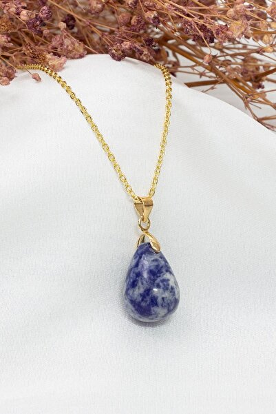 Dünya Doğal Taş Sodalit Taşı Kolye