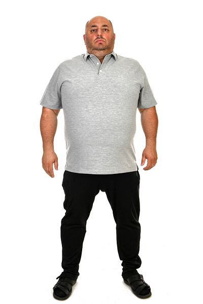 Sporting Men's Melange Gray Super Battalion Shirt Collar Pike T-shirt