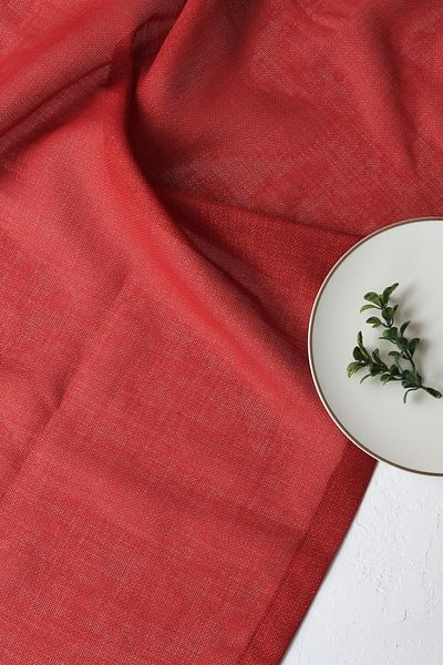 Viemso Red Glitter Linen Tablecloth 140x240cm
