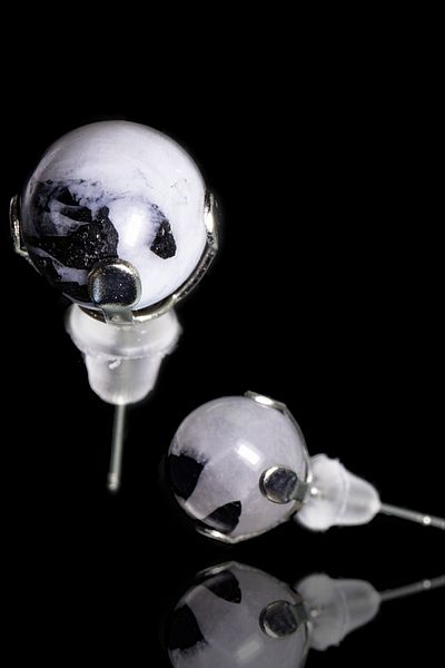 Tesbih Atölyesi Certified Natural Moonstone Dot Natural Stone Earrings