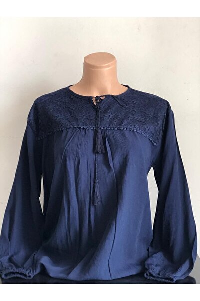 Nacar Anneler Gününe Özeldir Kadın Yeni Sezon Şile Bezi Yuvarlak Yaka Anne Bluz