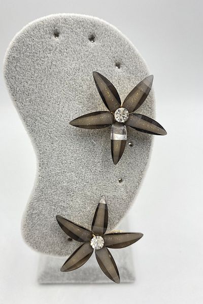 MOSSMOUR 2022 Trend Women's Stone Transparent Acrylic Black Color Star Flower Earrings