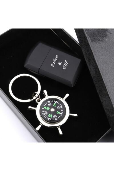 ZEFLAZER Kişiye Özel Çakmak Pusula Anahtarlık Seti