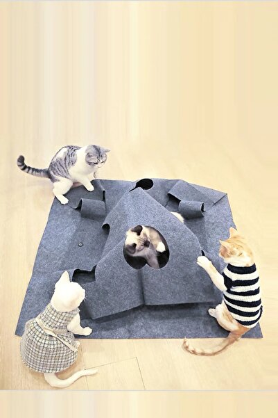 UTKU TASARIM Locy Cat Tunnel Functional Pet Toy Large Size Cat Bed