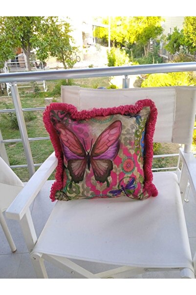 Sister Home Design Talisman Butterfly Pink Tassel Pernă și Husă de pernă
