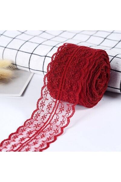 FdayAksesuar Panglică Decorativă Accesoriu Culoare Roșu Claret dantelă Pangli...